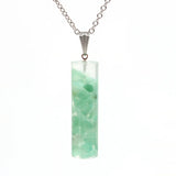 Silver Plated Cylinder Amethysts Pendant Necklace