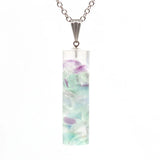 Silver Plated Cylinder Amethysts Pendant Necklace