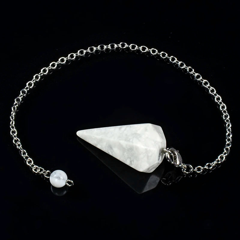 Silver Plated Howlite Stone Pendulum Charm