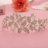 Silver Plated Floral Flowers Hair Accessories Crystal Bridal Wedding