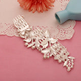 Silver Plated Floral Flowers Hair Accessories Crystal Bridal Wedding