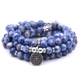 Silver Plated Malachite Stone Bracelet with Golden Sand Stone