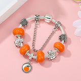 Silver Plated Fruit Tangerine Pendant Charm Bracelet