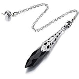 Silver Plated Rose Pink Quartz Pendulum for Scrying Pendant