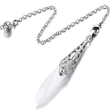 Silver Plated Rose Pink Quartz Pendulum for Scrying Pendant