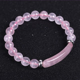 Geometric Agates Elastic Bracelet Rose Pink Quartz