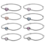 Silver Plated Heart Bracelet Padlock Clasp Snake Chain Loved Valentines
