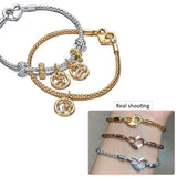 Silver Plated Heart Bracelet Padlock Clasp Snake Chain Loved Valentines