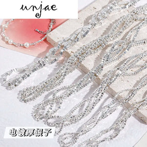 Silver Plated Stone Beaded DIY Bracelet Necklace Material
