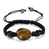 Tiger Eye Stone Elastic Bracelet Weave Jewelry
