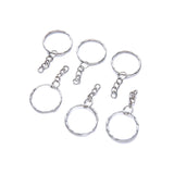 Silver Plated Metal Blank Keyring Keychain Charms Split Ring Keyfob