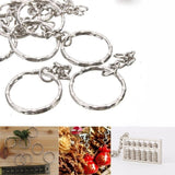 Silver Plated Metal Blank Keyring Keychain Charms Split Ring Keyfob
