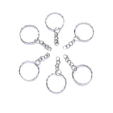 Silver Plated Metal Blank Keyring Keychain Charms Split Ring Keyfob