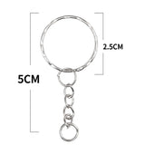 Silver Plated Keyring Split Keyfob Key Holder Rings DIY Key Chain