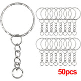 Silver Plated Keyring Split Keyfob Key Holder Rings DIY Key Chain