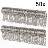 Silver Plated Metal Blank Keyring Split Ring Keyfob Key Holder Rings