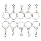 Silver Plated Metal Blank Keyring Split Ring Keyfob Key Holder Rings