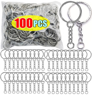 Silver Plated Keychain Split Ring Keyfob Key Holder