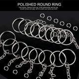 Silver Plated Blank Keyring Keychain Split Ring Keyfob Key Holder