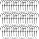 Silver Plated Blank Keyring Keychain Split Ring Keyfob Key Holder