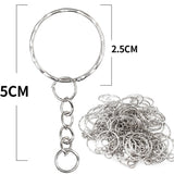 Silver Plated Blank Keyring Keychain Split Ring Keyfob Key Holder