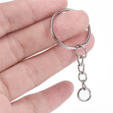 Silver Plated Metal Blank Keyring Keychain Split Ring Key Holder