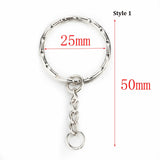 Silver Plated Metal Blank Keyring Keychain Split Ring Key Holder