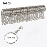 Silver Plated Metal Blank Keyring Keychain Split Ring Key Holder