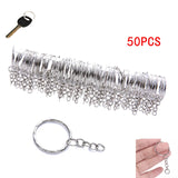 Silver Plated Metal Blank Keyring Keychain Split Ring Key Holder