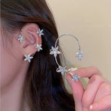 Zircon Butterfly Ear Clips, No Piercing, Wedding Jewelry