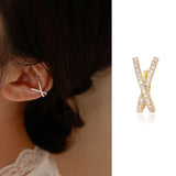Sparkling Zircon Butterfly Ear Clips Wedding Jewelry