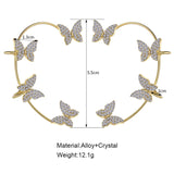 Sparkling Crystal Butterfly Ear Clips - Wedding Girls Jewelry