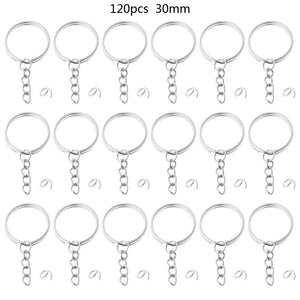 Silver Plated Metal Keyring Keychain Charms Split Ring Keyfob for KEY Holder