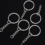 Silver Plated Metal Keyring Keychain Charms Split Ring Keyfob for KEY Holder