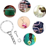 Silver Plated Metal Keyring Keychain Charms Split Ring Keyfob for KEY Holder