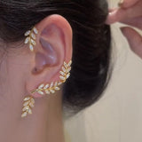 Sparkling Zircon Ear Cuff Butterfly Clip Earrings for Women