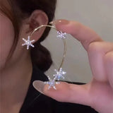 Sparkling Zircon Butterfly Clip Earrings for Women Ear Cuff Jewelry
