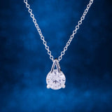 Silver Plated Necklace with Inlaid Pendant LQ-P257