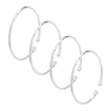 Silver Plated Open Bangle Dubai Wedding Party Bracelet