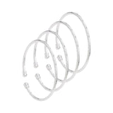 Silver Plated Open Bangle Dubai Wedding Party Bracelet