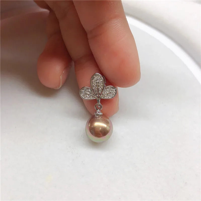 Silver Plated Pendant Mountings Base for Pearls Jade Beads, 10pcs/lot