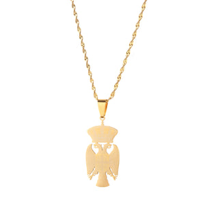 Silver Plated Serbia Eagle Pendant Necklaces For Women Men Srbija Jewelry