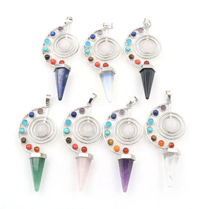 7 Chakra Spiral Cone Pendant Necklace