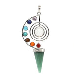 7 Chakra Spiral Cone Pendant Necklace