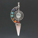7 Chakra Spiral Cone Pendant Necklace