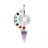 7 Chakra Spiral Cone Pendant Necklace