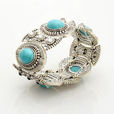 Green Howlite Stone Elastic Bracelet Bohemian Style Jewelry