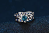 Silver Plated Wedding Rings Set Zircon Jewelry Bague Joyeria Femme LSR231