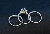Silver Plated Wedding Rings Set Zircon Jewelry Bague Joyeria Femme LSR231