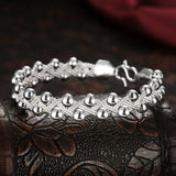 Silver Plated Mesh Bangles Bracelets for Women Charm Chain Cuff Jewelry